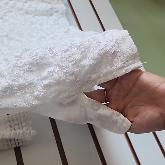 JM Collection Lace knitted long sleeve top - Picture 4 of 7